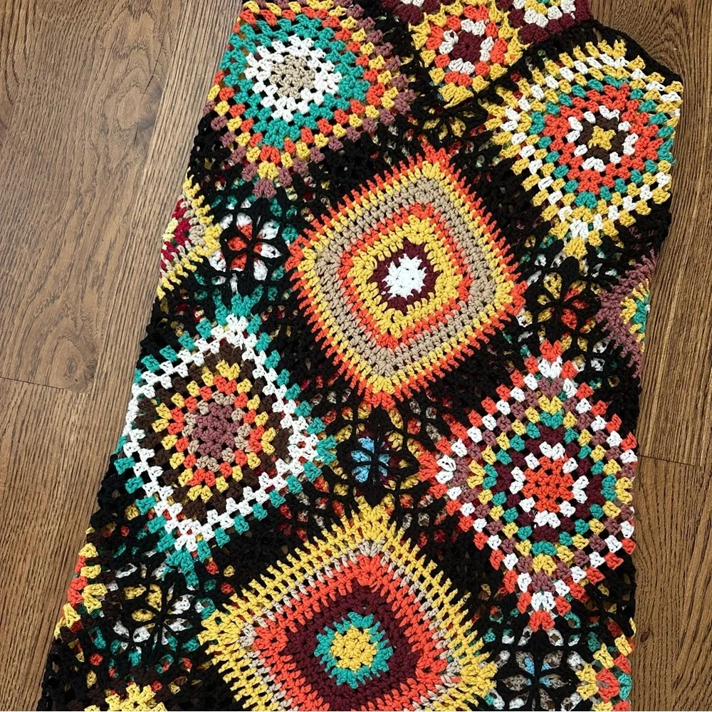 POL Crochet Granny Square Mini Dress Swim Coverup– One Size Fits Most – NWOT - Picture 4 of 5